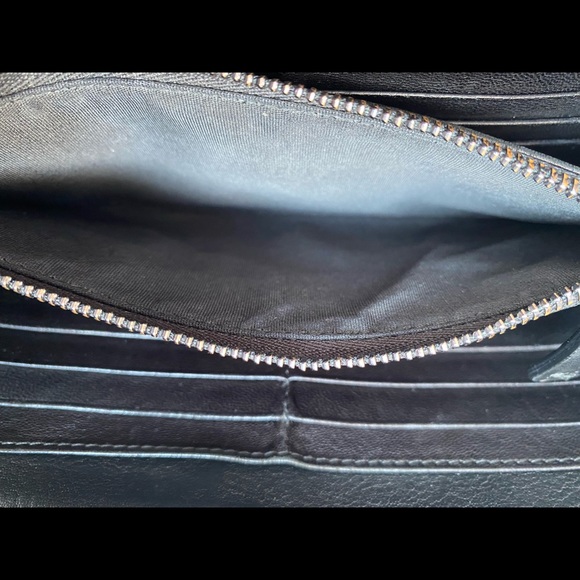 AUTHENTIC JIMMY CHOO ZIPPER LONG WALLET BLACK LEATHER - Picture 5 of 16